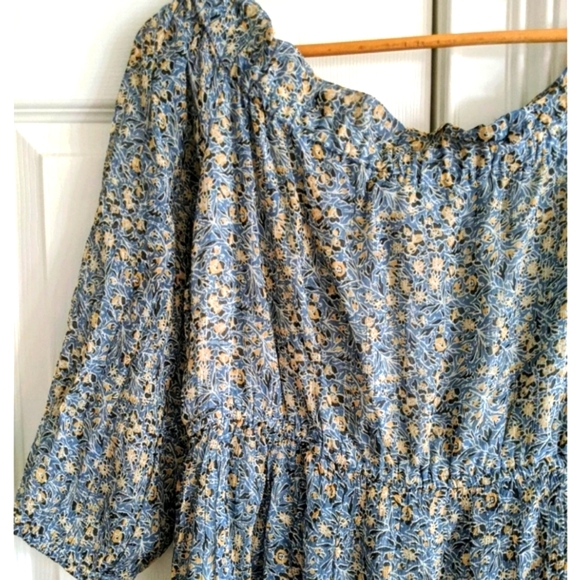 Anthropologe Dress Size 6 Peasant Off the Shoulder Midi Dress NWOT - Picture 9 of 12